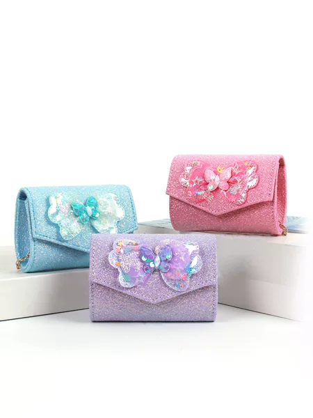 Cross-Border Girls Mini Bow Crossbody Bag Cosplay Shoulder Bag Wedding Hand-Held Sequin Appliqué Evening Bag