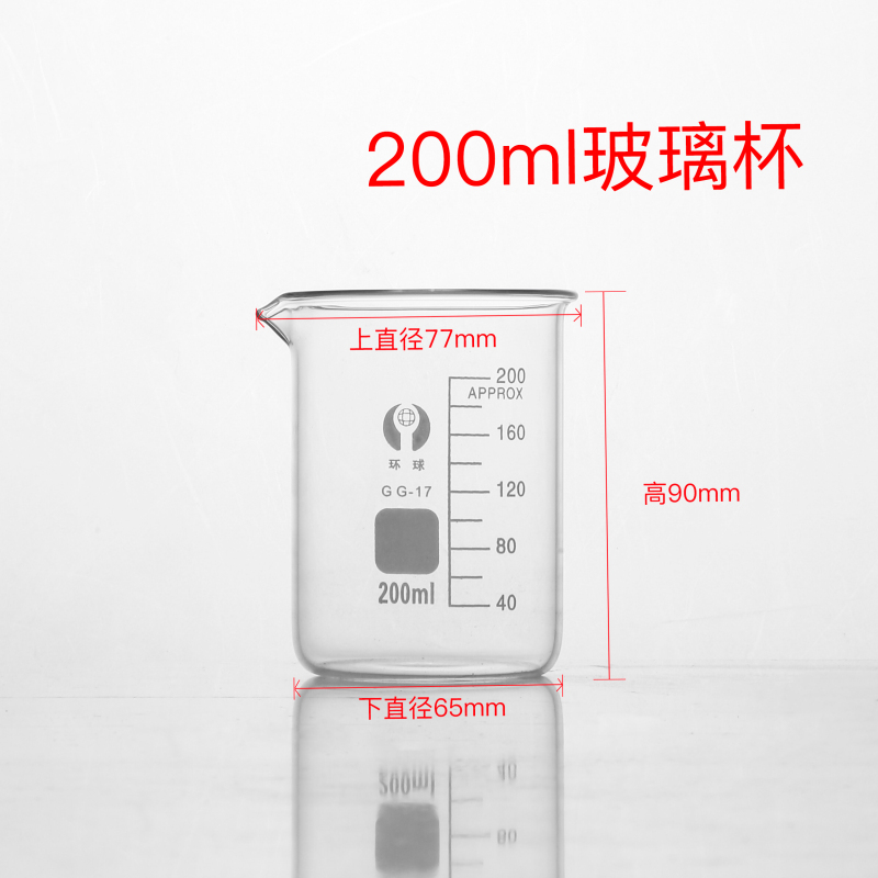 ガラスビーカー計量カップ化学実験器具スケール付き高温耐性加熱可能な透明 50/100 ミリリットル|undefined