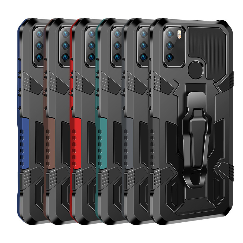 Suitable for LG Stylo7 Cross-border Explosion Mecha Warrior Mobile Phone Case MOTO G8 Back Clip Bracket Outdoor Protective Cover