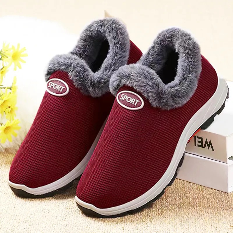 Winter warm women's cotton shoes plus ve...