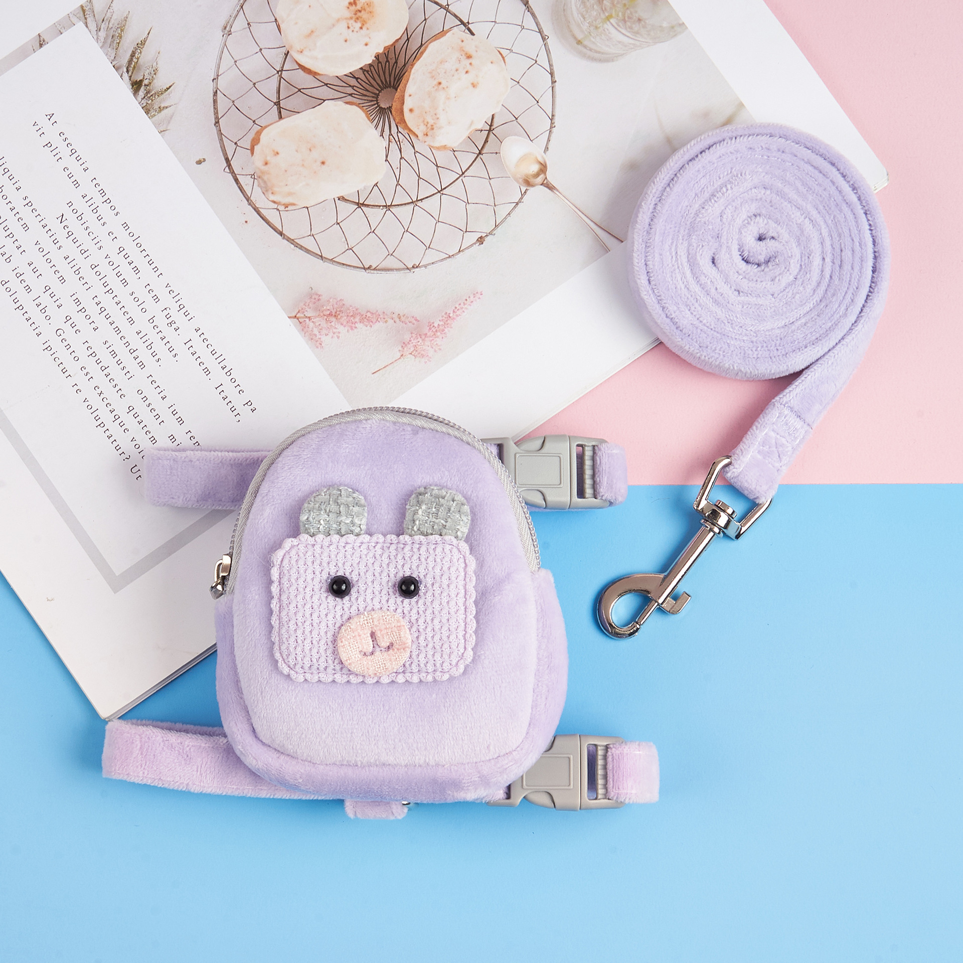 Mochila de dibujos animados chaleco estilo cachorro Correa perro pequeño perro caminando cuerda gato cuerda para caminar gato suministros para mascotas