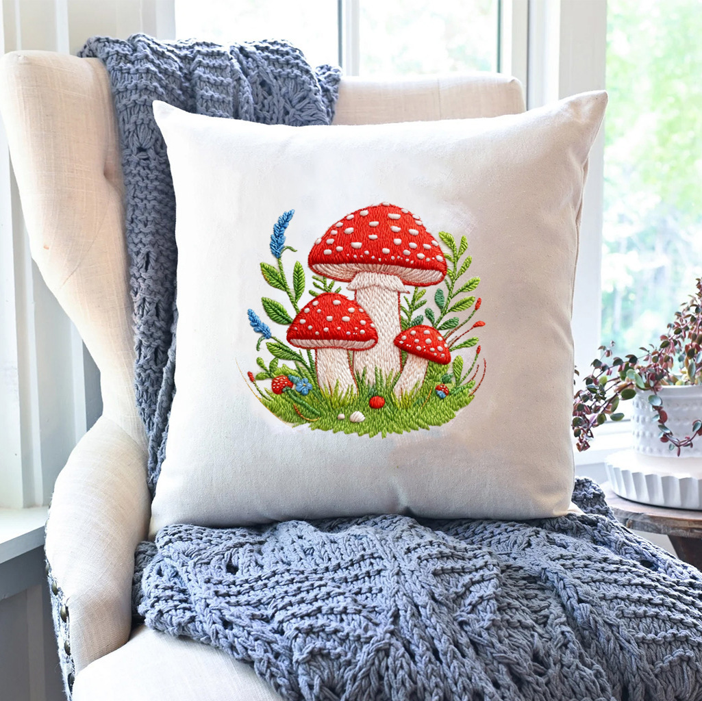 ✅ Transfronterizo inglés diy bordado primavera hongos agua papel de material de bordado manual paquete de bordado adhesivo auxiliar