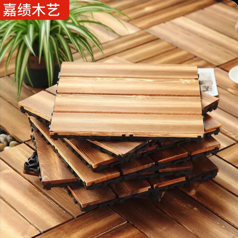 Deep Carbonized Wood Flooring Outdoor Balcony Terrace Outdoor Courtyard Outdoor Solid Wood Flooring Balcony Renovation Outdoor Dew