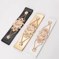 Трансграничный металлический пояс с головой Pearl Beauty, женское универсальное модное пальто, рубашка, плотная эластичная талия на талии