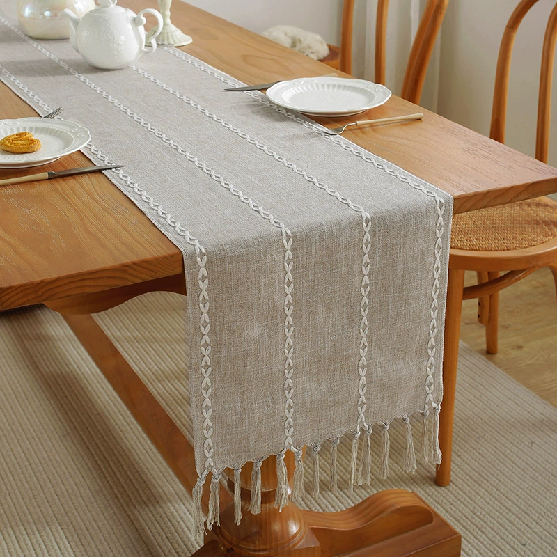 Amazon cross -border striped table flag handmade weaving streaming Su table flag tablecloth TV cabinet coffee table dust cabinet cover