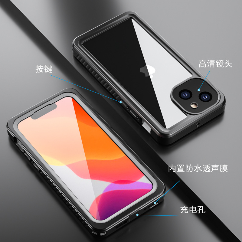 Cross-Border Waterproof Case Suitable for Iphone13Mini Mobile Phone Case, Professional Swimming and Diving Case Protective Cover, Anti-Fall Cross-Border Waterproof Case Suitable for Iphone13Mini Mobile Phone Case, Professional Swimming and Diving Case Protective Cover, Anti-Fall