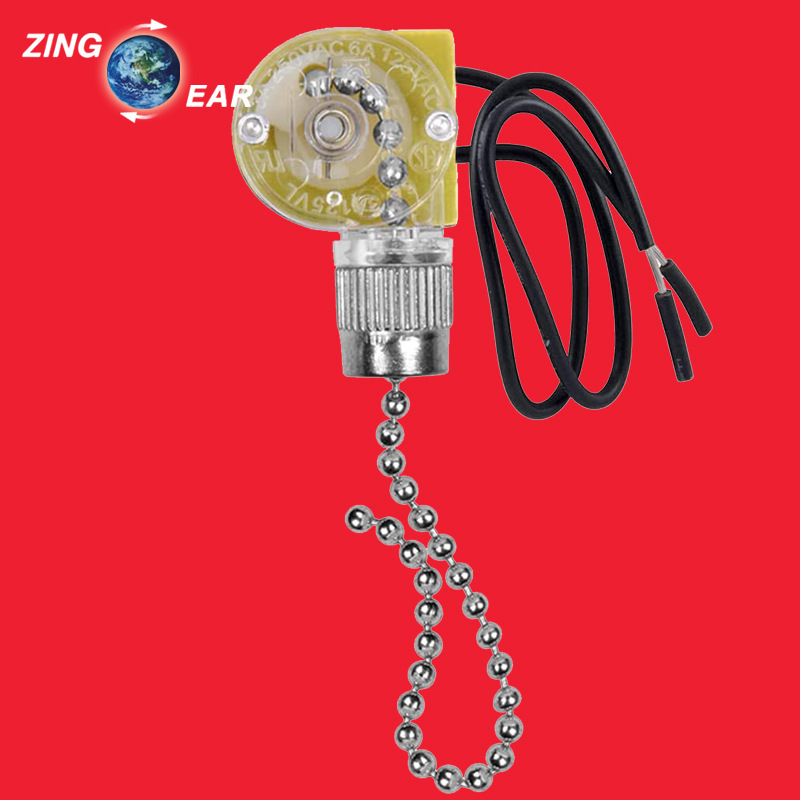 Zipper Switch Zing Ear ZE-109 Ceiling Fan Switch Replacement Part Two-Position Beaded Switch