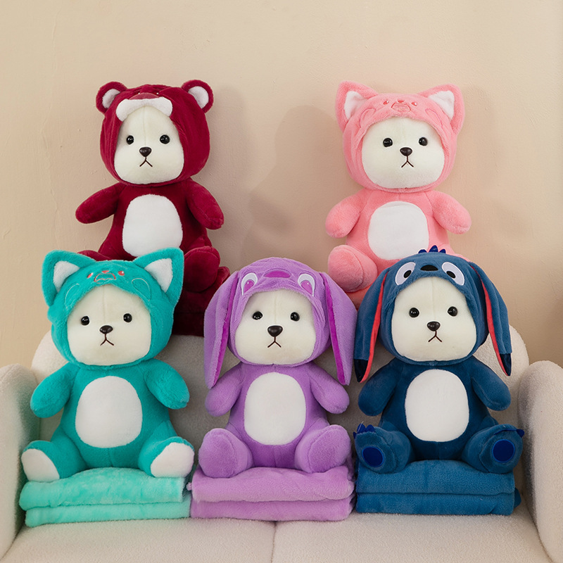 Exportación transfronteriza colcha de almohada de doble propósito mantas de almohada de vehículo 2 en 1 manta de franela almohada de siesta muñeca image 1