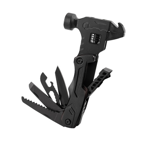 Outdoor multifunctional wrench, hammer, pliers tool combination, folding knife and pliers, camping portable car-mounted nail hammer