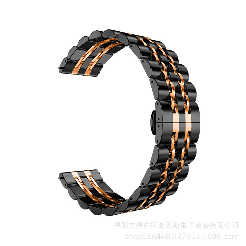 Adecuado para Samsung Galaxy watt4 Huawei GT3 reloj inteligente Correa siete cuentas de acero inoxidable metal Apple Correa