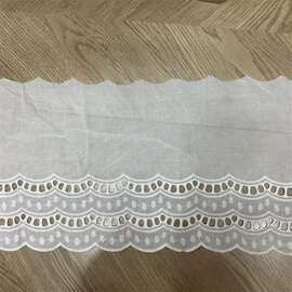 新品棉布绣花镂空纯棉黑白色花边窗帘沙发服装料DIY辅料袖口花边