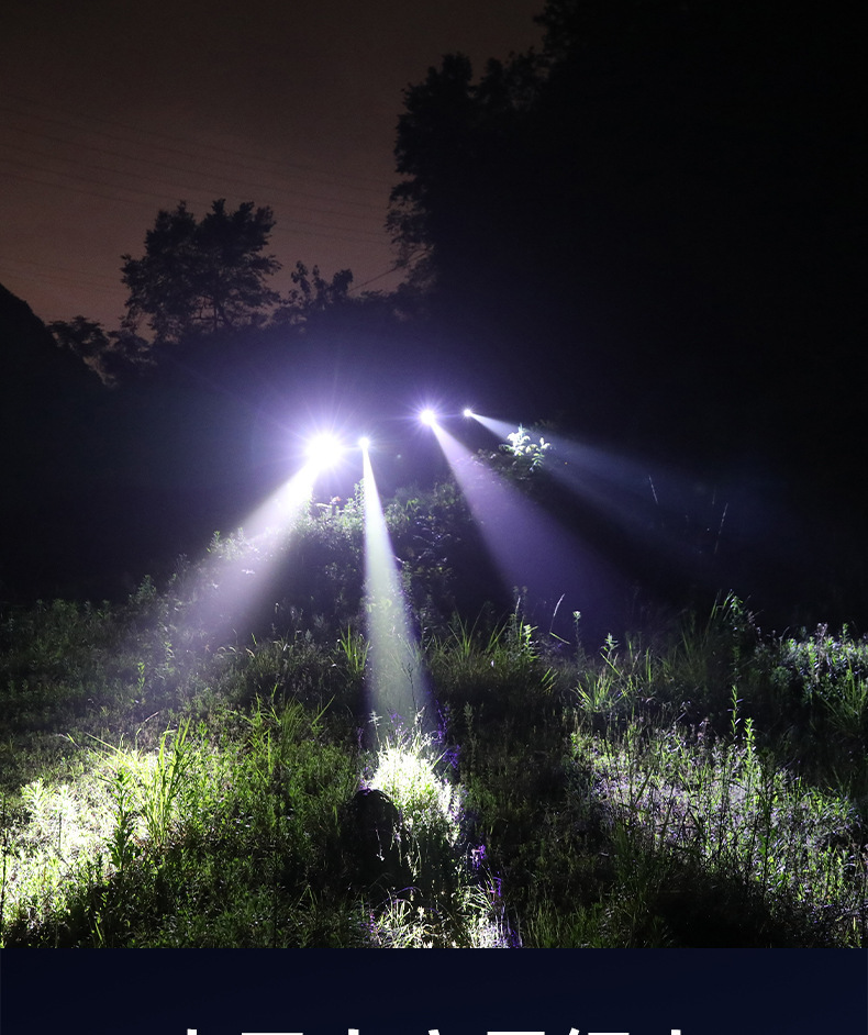 Cross-Border New Model White Laser Flashlight with Hammer, Multifunctional Outdoor Vehicle-Mounted Emergency Roller Zoom, Multi-Scenario Alarm