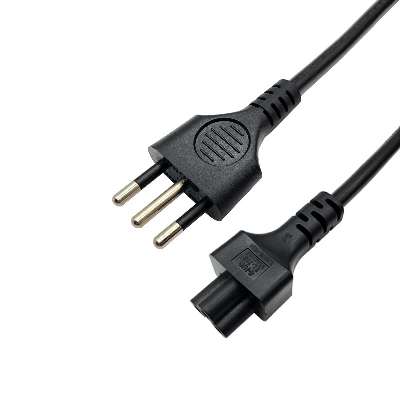 意大利梅花尾电源线IMQ 智利插头三芯梅花尾0.75平方纯铜电线供应