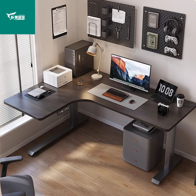 Solid Wood Household Corner Electric Lift Table Office Desk Study Desk L-Shaped Workbench Corner Lift Computer Table Solid Wood Household Corner Electric Lift Table Office Desk Study Desk L-Shaped Workbench Corner Lift Computer Table