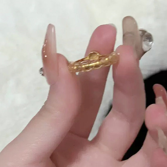 Golden Transparent Plastic Invisible Ring Adjusting Artifact Adjusting Size Spring Rope Transparent Telephone Line Ring Adjuster