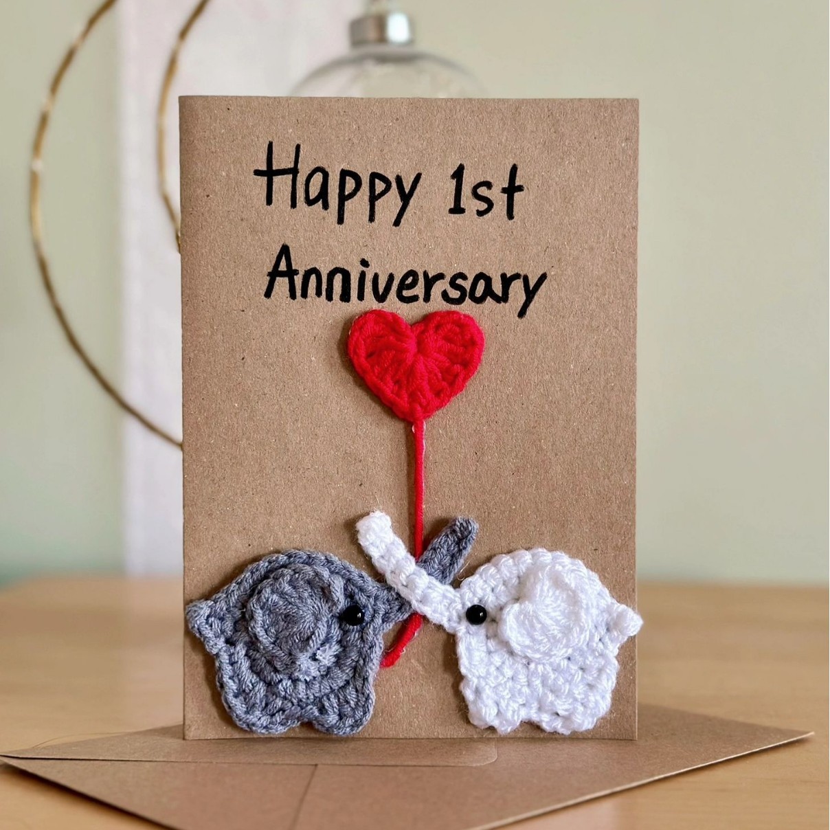 [완성 된 인사말 카드] 사랑 코끼리