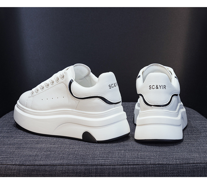 Giày sneaker nữ đế dày thời trang mùa xuân 2026 thiết kế cá tính tăng chiều cao — M2708 màu xám, M2708 màu đỏ, M2708 màu đen chi tiết 28