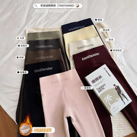 佐丹伊89015#冬季高腰外穿羊羔绒加绒加厚椰椰裤高弹保暖芭比裤女