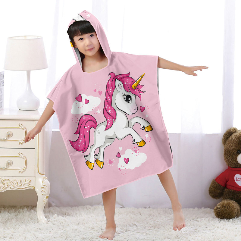 Unicorn Hooded Dressing Bath Towel Beach Towel Cape Seaside Changing Bathrobe Printed Hooded Bath Towel Piece Unicorn Hooded Dressing Bath Towel Beach Towel Cape Seaside Changing Bathrobe Printed Hooded Bath Towel Piece