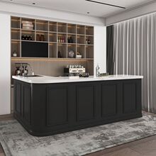 复古风咖啡店水吧台花店操作台水果店收银台公司休闲吧台转角前台