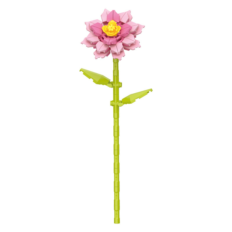 钻马积木花永生花束抱抱桶仿真花小颗粒积木DIY玩具七夕女生礼物|undefined