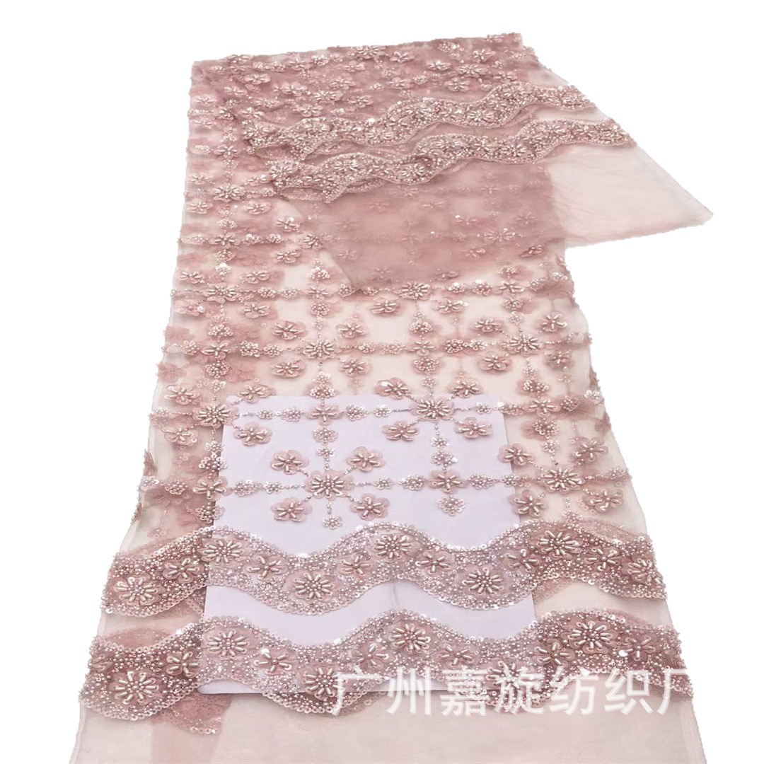 cristal sequilla arroz cuentas tela de encaje láser flor tridimensional vestido vestido de boda ropa Dai ropa de niños tela bordada image 6