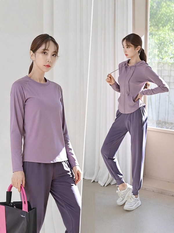 运动套装女秋季新款跑步瑜伽服大码胖妹妹宽松显瘦速干晨跑健身服|undefined
