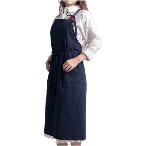 Cross-border ins cotton and linen water-repellent apron large size hip-covering blouse art floral bib for men and women with printable LOGO