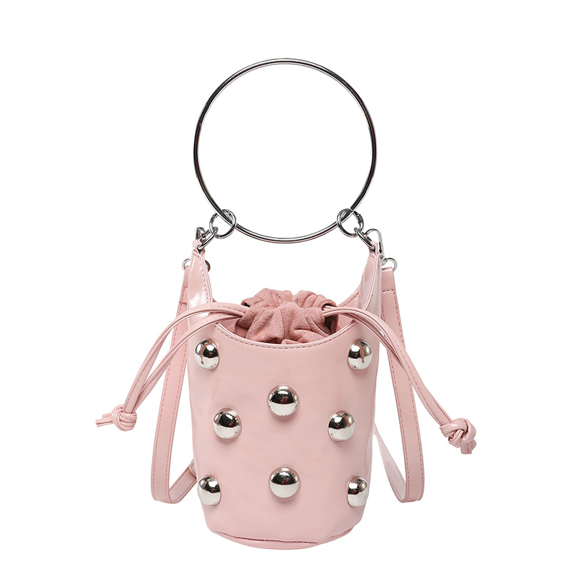 Bolso de cubo de textura transfronteriza 2025 verano nuevo estilo bolso de hombro de sentido avanzado bolso de mensajero con cuentas personalizado mujer