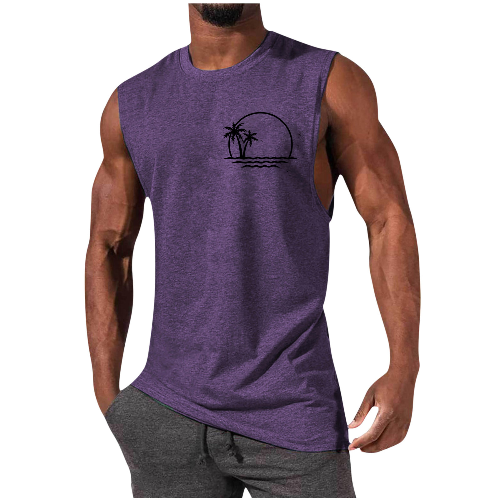 Purple beach coconut tree