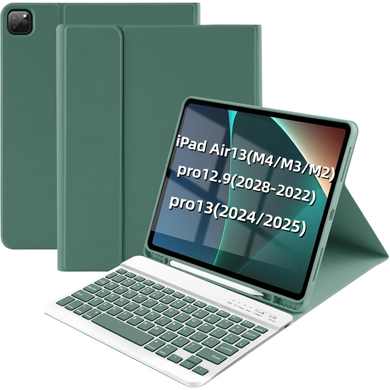Suitable for iPad Tablet Air 13inch Protective Case Pro12.9 Wireless Bluetooth Keyboard 13 Pen Slots M543 Leather Case Suitable for iPad Tablet Air 13inch Protective Case Pro12.9 Wireless Bluetooth Keyboard 13 Pen Slots M543 Leather Case