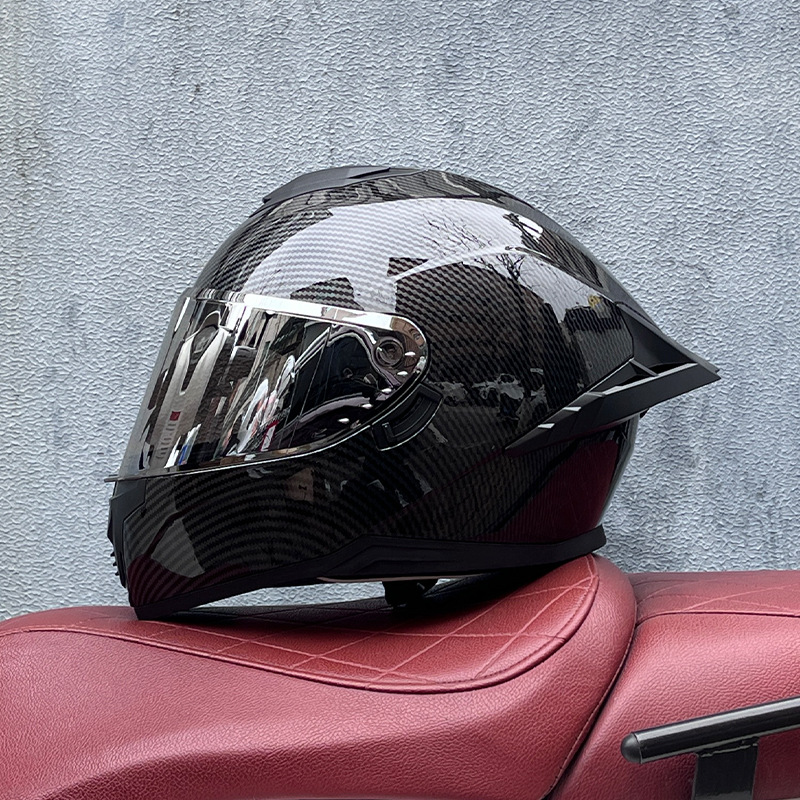 Casco integral transfronterizo DOT de la versión mejorada de LVS con doble lente para hombres, casco de seguridad universal para todas las estaciones para motociclistas femeninas, casco de motocicleta con doble lente.