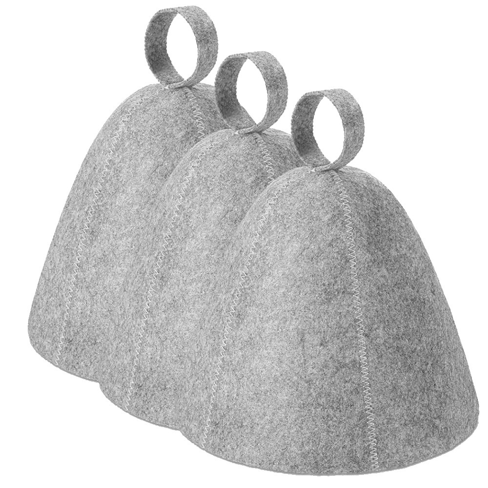 Felt Sauna Shower Cap, Fashionable and Simple Gray Absorbent Hair Drying Cap, Hot Spring Bathroom Sauna Felt Cap