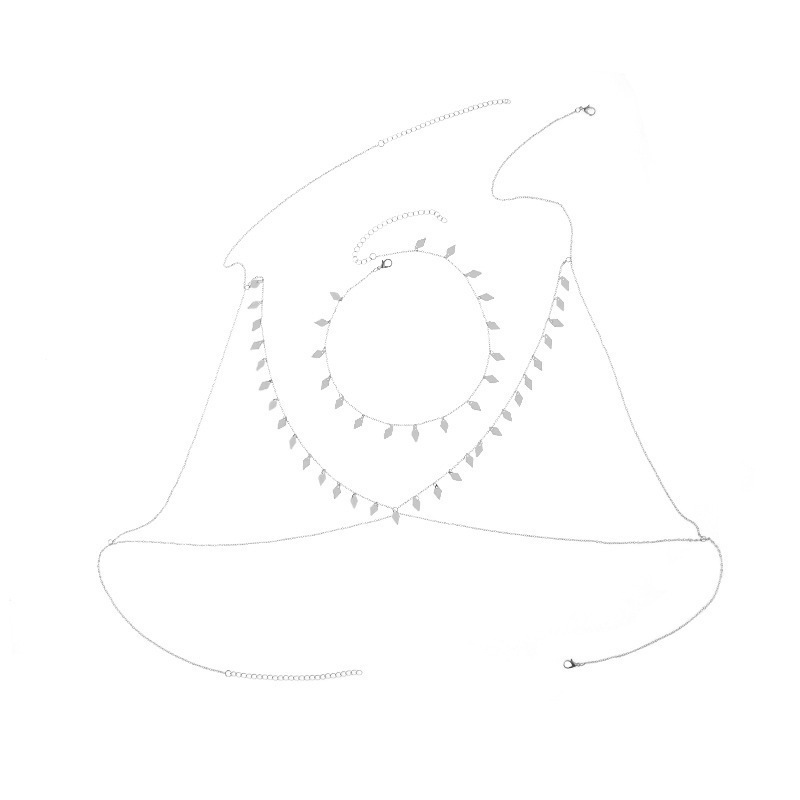 실버 목걸이 바디 체인