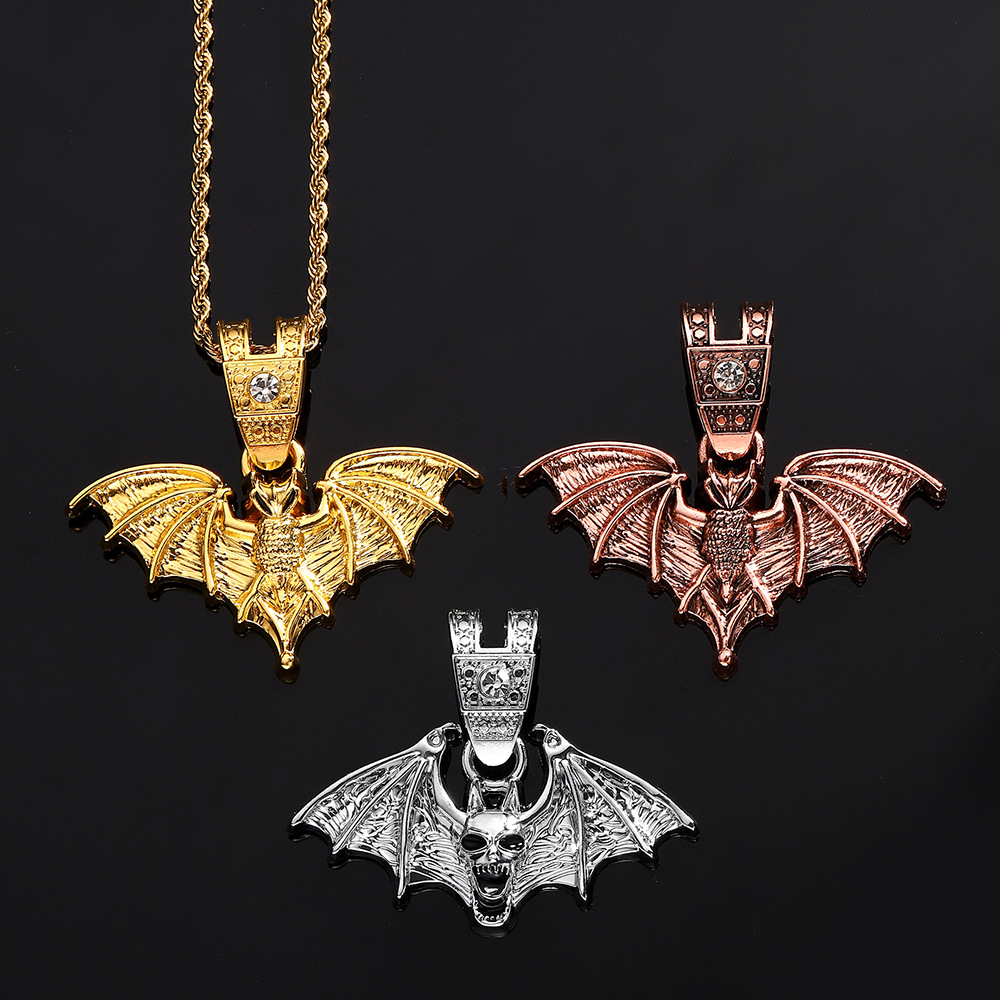 Europa y los Estados Unidos transfronterizos Halloween calavera aleación colgante de goteo de aceite personalidad exagerada collar de hombre fuente fábrica al por mayor