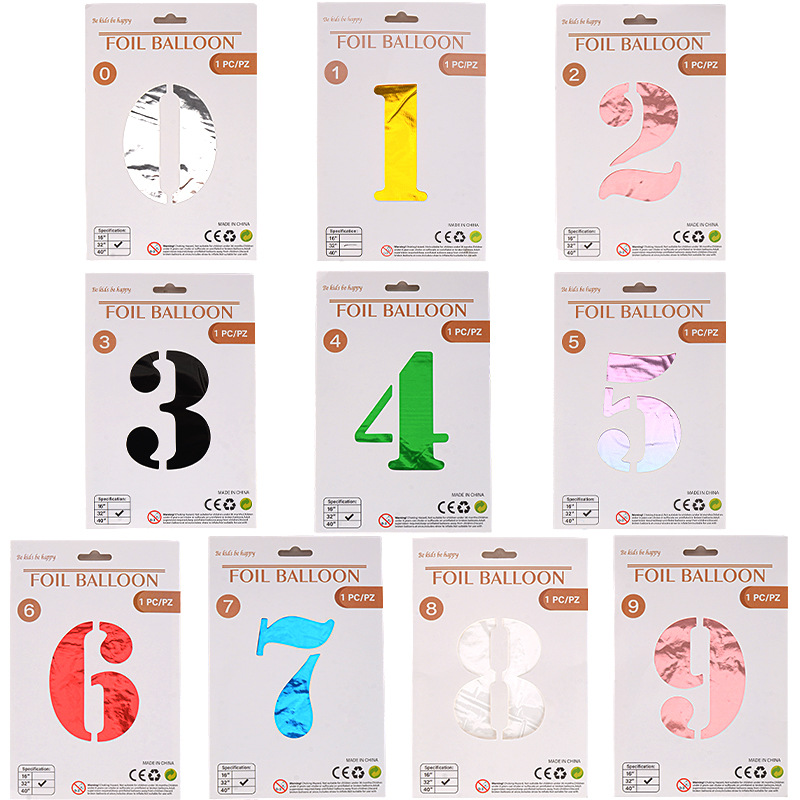 32 pulgadas Tarjeta de papel digital OPP globo de embalaje independiente fiesta de cumpleaños ambiente decorativo globo