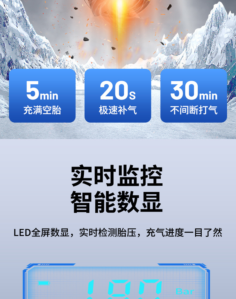 [Gf] Buwei Car Emergency Jump Starter Power Supply Air Pump Blower Compressor All-In-One Multifunctional Power Bank
