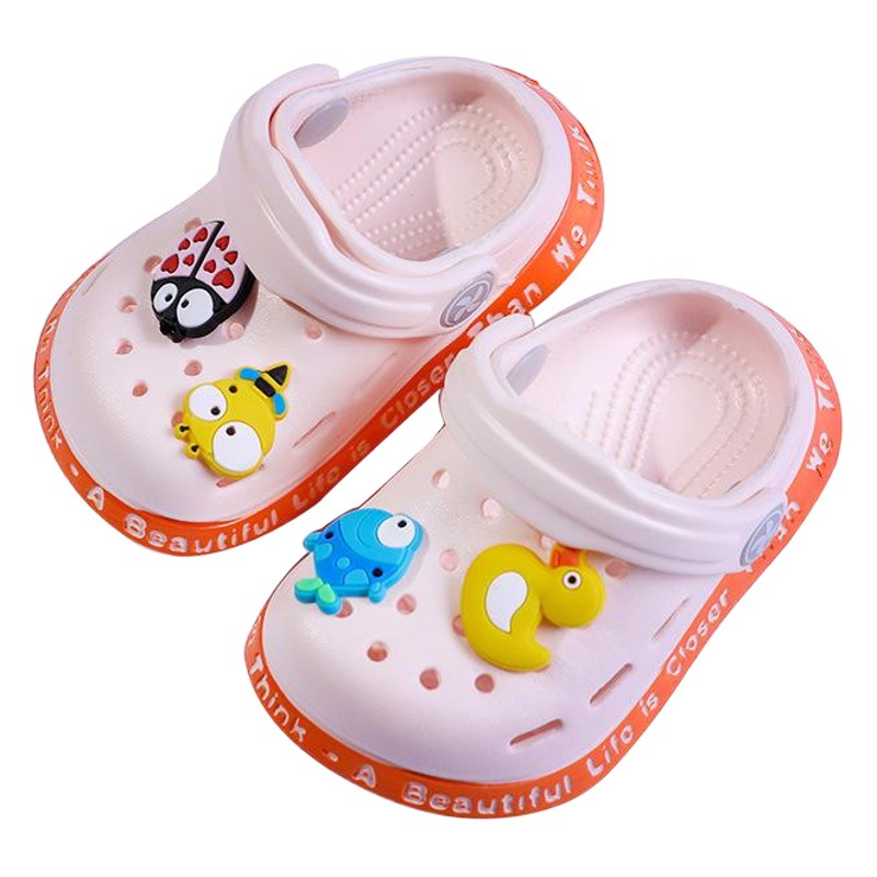 Baby Sandals Men's Summer Toddler Cartoon 1-3 Years Old 2 Girls Baotou Crocs Soft Sole Anti-Slip Baby Beach Sandals