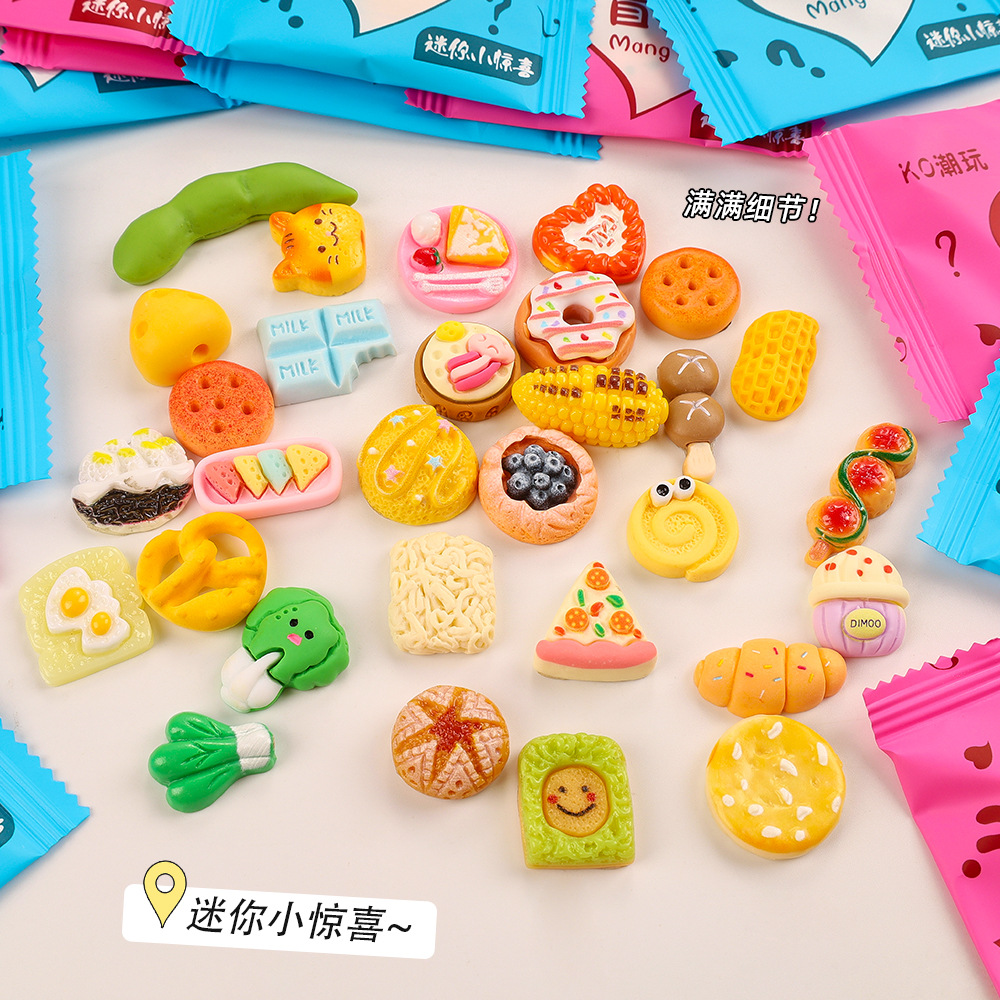 Simulación de comida, juego, bolsa ciega, dibujos animados, miniaturas lindas, pequeños regalos divertidos, regalos para niños, caja ciega, juguetes al por mayor