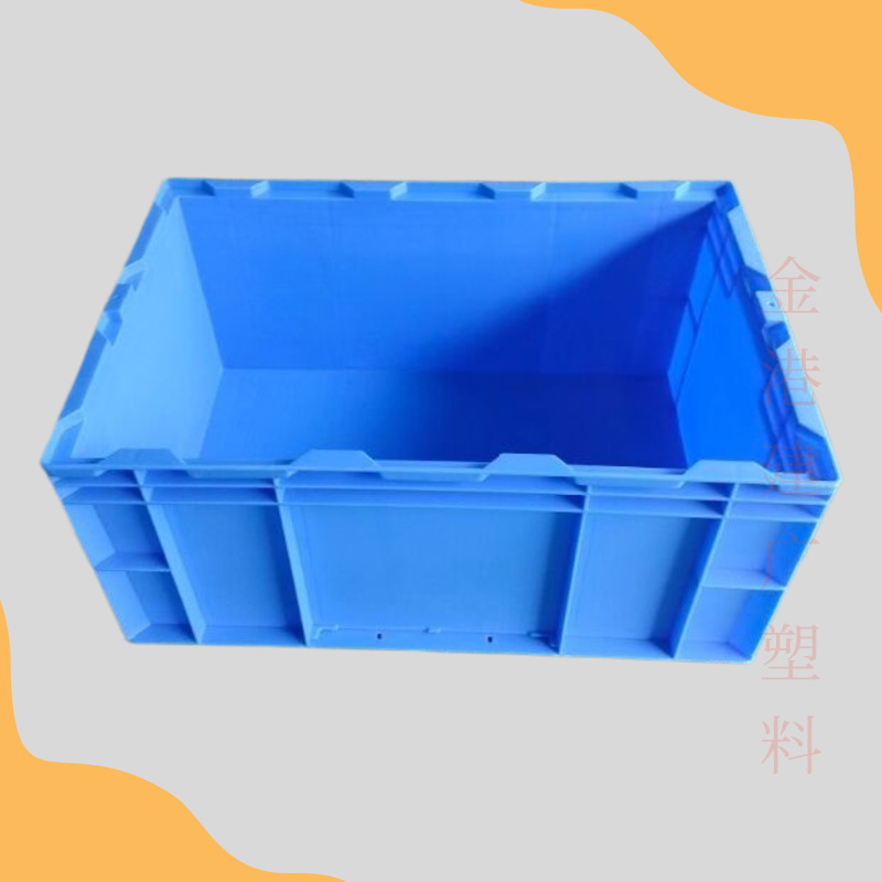 厂家批发HP-5D塑料箱蓝色物流周转胶框加厚耐摔防潮收纳盒