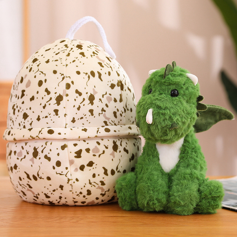 Muñeca de juguete de peluche de huevo de dinosaurio creativo transfronterizo con alas Linda muñeca de dinosaurio de dibujos animados para niños muñeca calmante