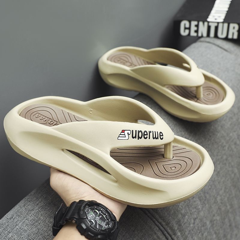 Cross-border plus size wholesale drooping flip-flops men's summer EVA beach shoes soft bottom increased outdoor sandals