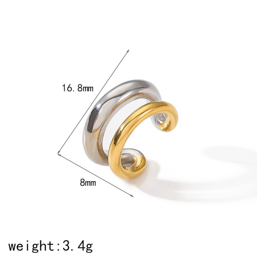 304 Stainless Steel Material Vacation Simple Style Color Block Plating 304 Stainless Steel Ear Cuffs Earrings