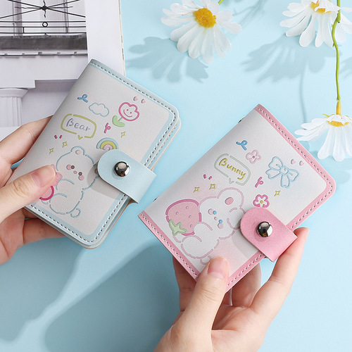 New cartoon anti-degaussing card holder for women, driver's license card holder for men, large capacity, multiple card slots, compact and personalized bank card holder