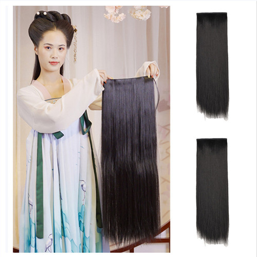 Ancient costume hair extensions for long straight hair, lengthened and thickened wigs, Hanfu wig styling, three-card, four-card, five-card straight hair pieces