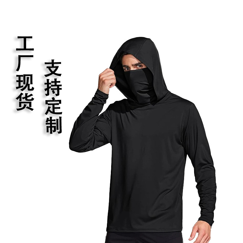 2026 acondicionamiento de verano abrigo protector solar al aire libre capuchon hielo chaqueta protector solar hombre máscara de pesca UV protector solar