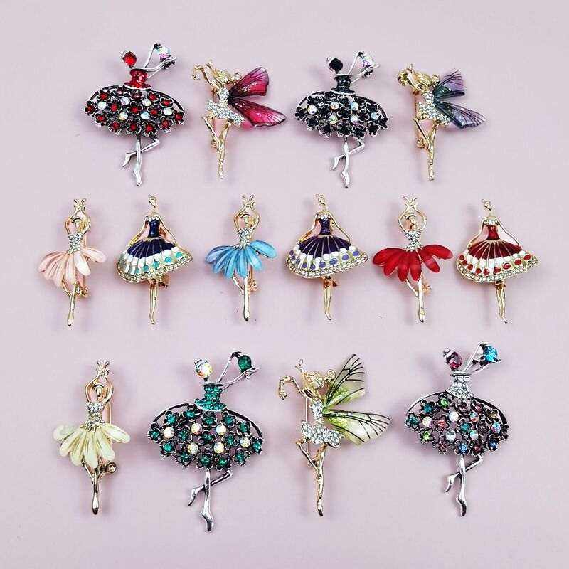 European and American Ballet Girl Brooch, Niche Style Dress Top Decoration, Cute Metal Badge Accessory