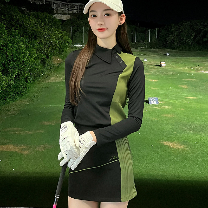 Tashi Golf Clothing Women's Autumn Quick-Drying Long-Sleeved Top Slim High-Elastic T-Shirt Hip Covering Short Skirt Suit