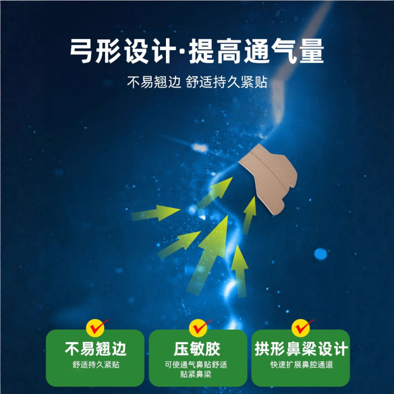 跨境厂家运动鼻贴物理扩张增大呼吸止鼾贴缓解鼻塞大进气鼻通贴|undefined