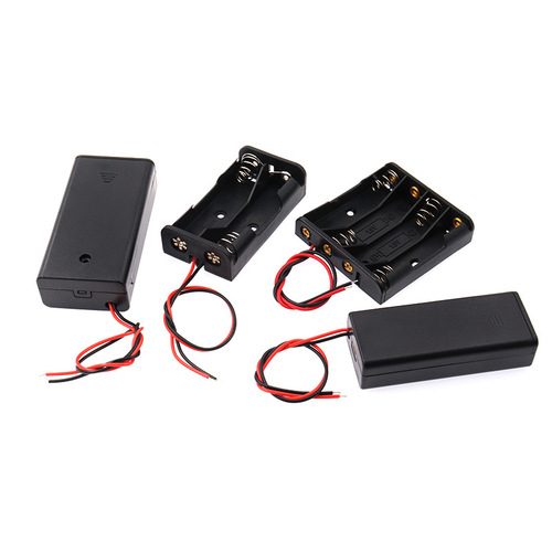 AA battery box 1/2/3/4 cells AA battery holder with switch, with cover, with 15CM cable
